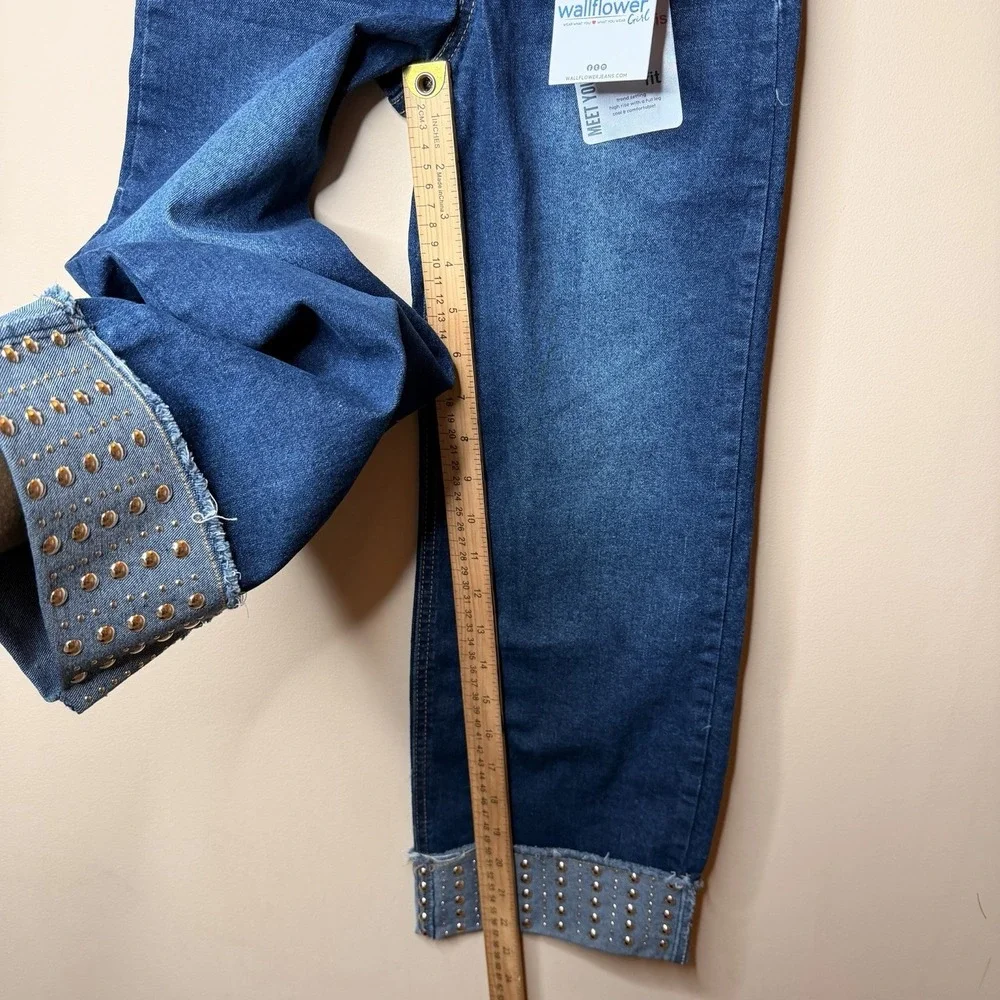 Wallflower the Alexis Girl‎ Wide Leg Fit Denim Blue Jeans High Rise Size 7 NWT